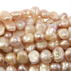 Bead, Pearl Cultured Freshwater, Almond, 8-9mm Flat Sided Potato Shape