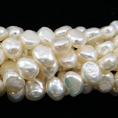 Bead, Pearl Cultured Fresh water, Cream, 7-8mm Flat Sided Potato A Grade