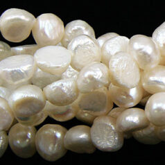 Bead, Pearl Cultured Fresh water, Cream, 8-9mm Flat Sided Potato A Grade