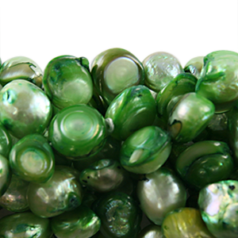 Bead, Pearl Cultured Fresh water, Chartreuse, 8-9mm Flat Sided Potato Shape