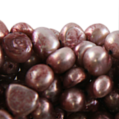 Bead, Pearl Cultured Fresh water, Red, 8-9mm Flat Sided Potato Shape