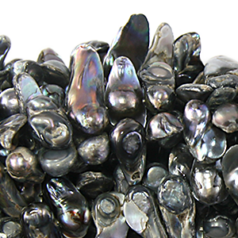 Bead, Pearl Cultured Fresh water, Grey, 8-14mm Keish Baroque Style A Grade
