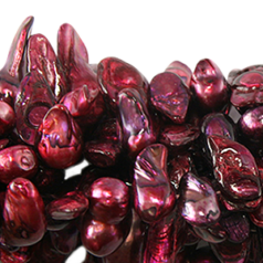 Bead, Pearl Cultured Fresh water, Burgundy, 8-14mm Keish Baroque Style A Grade