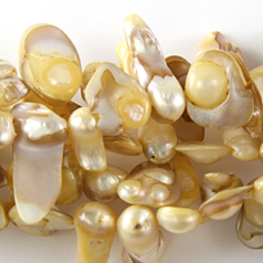 Bead, Pearl Cultured Freshwater, Almond, 8-14mm Keshi Baroque Style