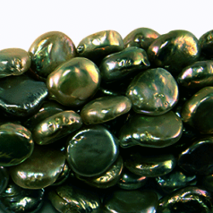 Pearls, Coin 12mm - Teal