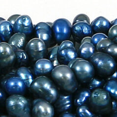 Bead, Pearl Cultured Fresh water, Midnight Blue 2.5-4mm Rice Shape Top Drilled
