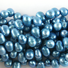 Bead, Pearl Cultured Freshwater, Aqua, 4mm Rice Shape Top Drilled