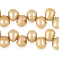 Bead, Pearl Cultured Fresh water, Almond, 6-7mm Rice Shape Top Drilled