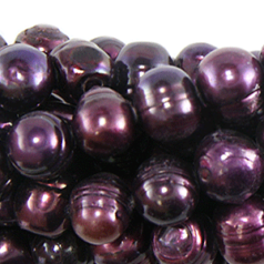 Bead, Pearl Cultured Fresh water, Purple, 6-7mm Rice Shape Top Drilled