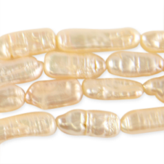Bead, Pearl Cultured Fresh water, Pink, 18x5mm Biwa Stick Length Drilled
