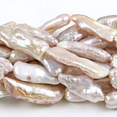 Bead, Pearl Cultured Fresh water, Mauve, 18x5mm Biwa Stick Length Drilled