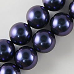 Bead, Shell Pearl, Dark Purple, 12mm Round