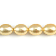 Bead, Shell Pearl, Gold, 12x15mm Oval