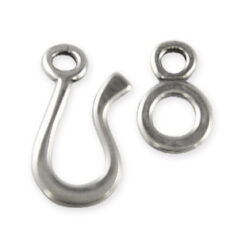 Clasp, JBB Pewter Hook & Eye Clasp 32x11.2mm - Antique Silver Finish