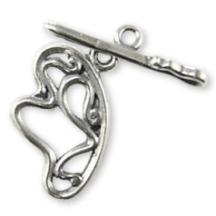 Toggle Clasp, JBB Pewter 21.8x13.9mm Swirl Patterns - Antique Silver Finish