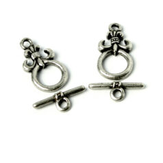 Toggle Clasp, Pewter 17.2x11mm Round Shape - Antique Pewter
