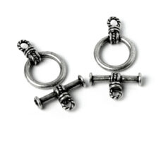 Toggle Clasp, Pewter 15mm - Antique Pewter