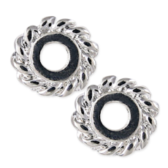 Bead, Pewter 5mm Heishi or Rondelle with Rope Design - Silver