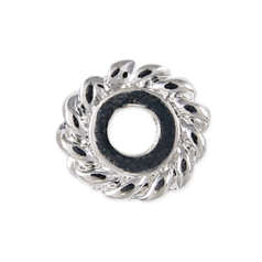 Bead, Pewter 6mm Heishi or Rondelle with Rope Design - Silver