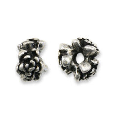 Bead, Pewter with 3 Rosebud - Antique Silver