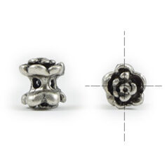 Pewter Twin Rosebud Bead