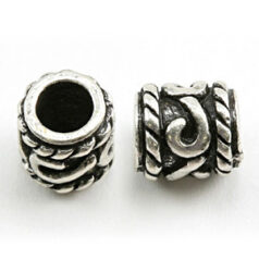 Bead, Pewter 7.5x8.5mm - Antique Silver