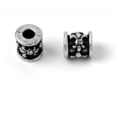 Bead, Pewter 10x10.5mm - Antique Silver