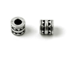 Bead, Pewter 8.5x8mm - Antique Silver