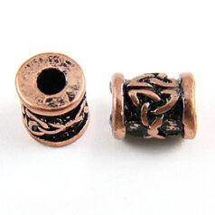 Bead, Pewter 7x5.7mm- Antique Copper