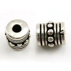 Bead, Pewter 7x8mm - Antique Silver