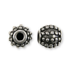 Bead, Pewter 7.5x7.6mm - Antique Silver