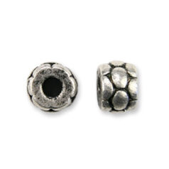 Bead, Pewter 4.7x6.3mm - Antique Silver