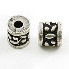 Bead, Pewter 6.1x6.2mm - Antique Silver