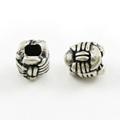Bead, Pewter 5.6x4.3mm - Antique Silver