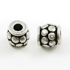 Bead, Pewter 5.7x5.6mm - Antique Silver