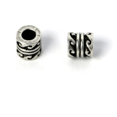 Bead, Pewter 8x7.8mm  - Antique Silver