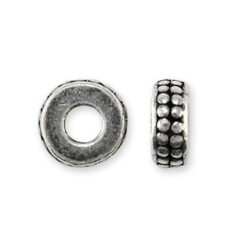 Bead, Pewter 3x6mm Spacer - Antique Silver