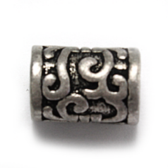 Bead, Pewter 11.4x8.1mm - Antique Silver