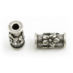 Bead, Pewter 12.4x6.1mm - Antique Silver