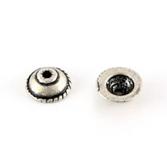 Bead Cap, Pewter 7mm - Antique Silver
