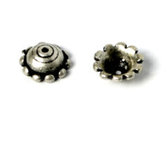 Bead Cap, Pewter 9x4.2mm - Antique Silver