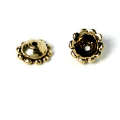 Bead Cap, Pewter 9x4.2mm - Antique Gold
