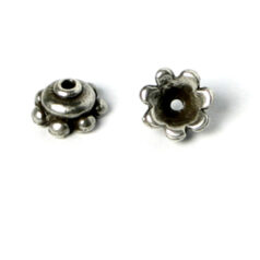 Bead Cap, Pewter 7x4mm - Antique Silver