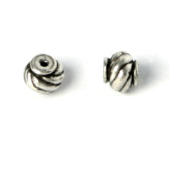 Bead, Pewter 5x5.6mm - Antique Silver
