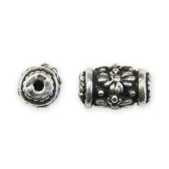 Bead, Pewter 8x4.5mm - Antique Silver