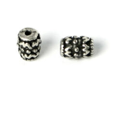 Bead, Pewter 6x4.5mm - Antique Silver