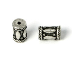 Bead, Pewter 7x4.5mm - Antique Silver