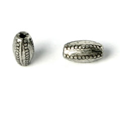 Bead, Pewter 7x4mm - Antique Silver
