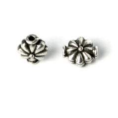 Bead, Pewter 9x8mm - Antique Silver