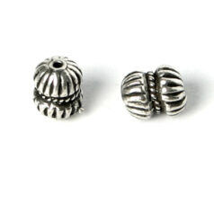 Bead, Pewter 7.2x5.6mm - Antique Silver